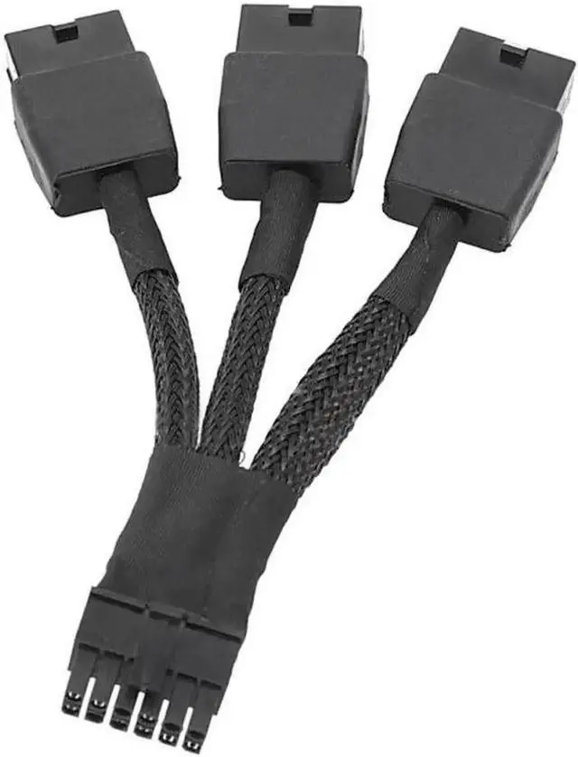 Alt view image 6 of 6 - JAENFONG PCIE 12VHPWR 12Pin Connector to 3x8Pin PCI-E GPU Power Adapter Cable for NVIDIA Ampere RTX 3060ti 3070 3080 3090
