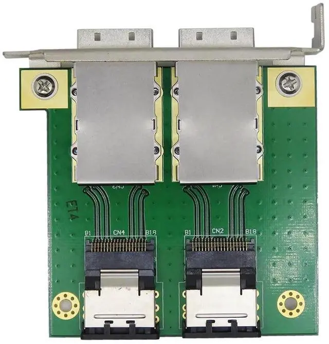 Alt view image 2 of 7 - JAENFONG Mini SAS 2 SFF-8088 to 2 SFF-8087 HD Data Server Converter Adapter with Bracket