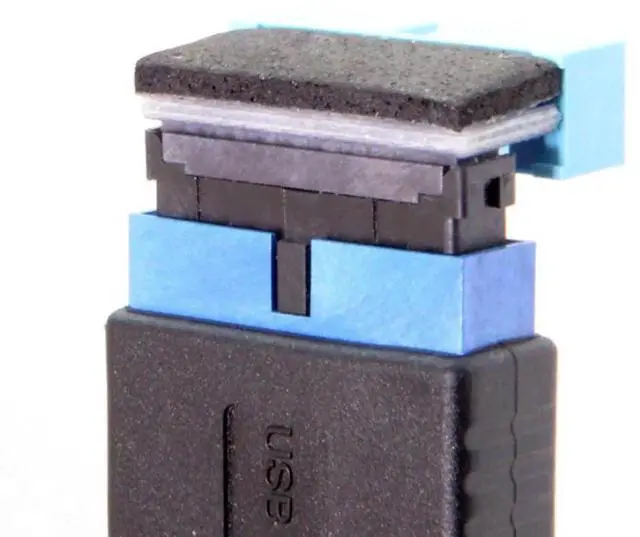 Alt view image 6 of 7 - JAENFONG 2 Pack USB 3.0 Front Panel Header 19/20Pin Male to Female 90 Degree Angled Mainboard Header Gender Changer Connector Adapter