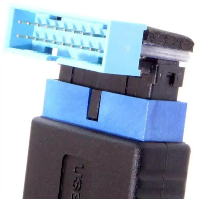 Alt view image 2 of 7 - JAENFONG 2 Pack USB 3.0 Front Panel Header 19/20Pin Male to Female 90 Degree Angled Mainboard Header Gender Changer Connector Adapter