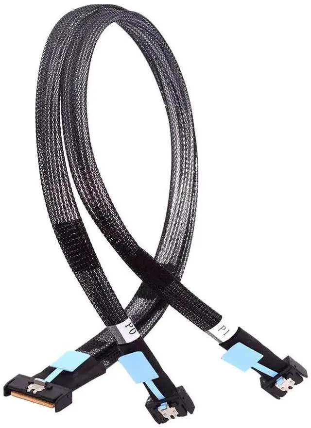 Main image of JAENFONG PCI-E 5.0 Mini Cool Edge IO MCIO STR PCI-E 8i 74Pin Male to Dual MCIO 38Pin Male Extender Cable 50cm