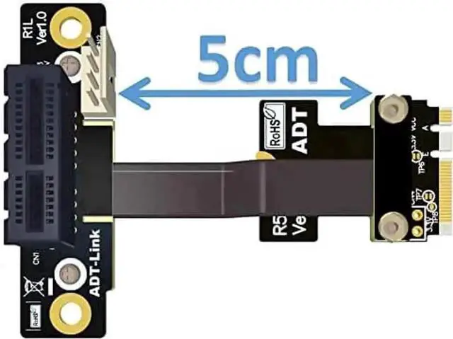 Alt view image 6 of 6 - JAENFONG M.2 WiFi A.E Key A+E to PCI-e 4X x4 Riser Extender Adapter Card Ribbon Gen3.0 Cable AE Key A E for PCIE 3.0 x1 x4 x16 M2 Card (100cm,R52SL)