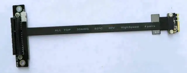 Alt view image 4 of 6 - JAENFONG M.2 WiFi A.E Key A+E to PCI-e 4X x4 Riser Extender Adapter Card Ribbon Gen3.0 Cable AE Key A E for PCIE 3.0 x1 x4 x16 M2 Card (100cm,R52SL)
