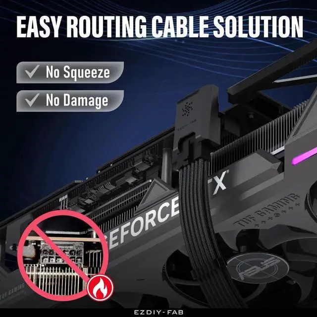 Alt view image 3 of 7 - JAENFONG PCIe 5.0 12VHPWR GPU Power Bridge, 12+4 Pin Angle Connector Power Adapter, for RTX40' Series GPUs, Compatible with RTX4090, 4080, 4070ti - Black 90° STD