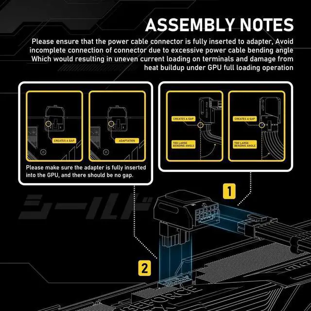 Alt view image 4 of 7 - JAENFONG PCIe 5.1 Adapter - 600W 12+4pin,16pin 12VHPWR GPU Power Connector,12V-2x6 GPU Adapter,90 Degree Right Angle - Compatible with RTX 3090Ti, 4070Ti, 4080, 4090 GPU - RVS Type, Red, 1 Pack