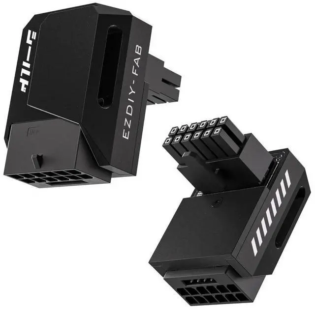 Main image of JAENFONG PCIe 5.1 Adapter - 600W 12+4pin,16pin 12VHPWR GPU Power Connector,12V-2x6 GPU Adapter,90 Degree Right Angle - Compatible with RTX 3090Ti, 4070Ti, 4080, 4090 GPU - RVS Type, Black, 1 Pack