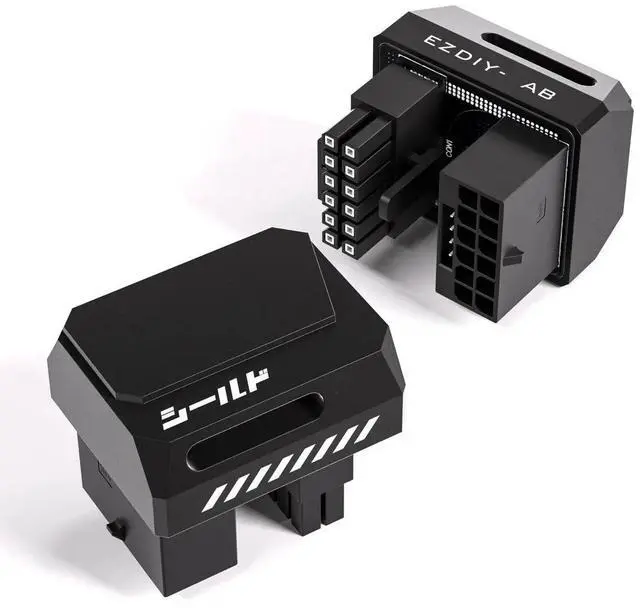 Main image of JAENFONG PCIe 5.1 Adapter - 600W 12+4pin, 16pin 12VHPWR GPU Power Connector, 12V-2x6 GPU Adapter,180 Degree Right Angle - Compatible with RTX 3090Ti, 4070Ti, 4080, 4090 GPU - STD Type, Black, 1 Pack