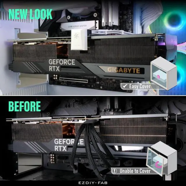 Alt view image 5 of 7 - JAENFONG PCIe 5.0 12VHPWR GPU Power Bridge, 12+4 Pin Angle Connector Power Adapter, for RTX40' Series GPUs, Compatible with RTX4090, 4080, 4070ti - White 180° RVS