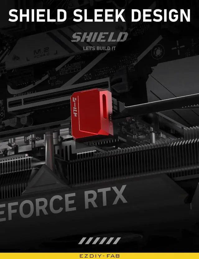 Alt view image 3 of 7 - JAENFONG PCIe 5.1 Adapter - 600W 12+4pin,16pin 12VHPWR GPU Power Connector,12V-2x6 GPU Adapter,90 Degree Right Angle - Compatible with RTX 3090Ti, 4070Ti, 4080, 4090 GPU - STD Type, Red, 1 Pack