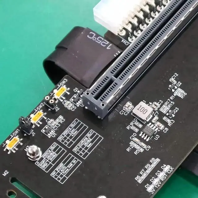 Alt view image 7 of 7 - JAENFONG  M.2 Key M NVMe External Graphics Card Stand Bracket R43SG 64Gbs with PCIe4.0 x4 Riser Cable 25cm 50cm for Graphics Card After 1660 (R43SG 50CM)