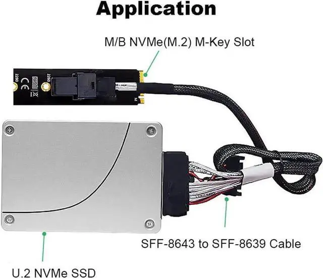 Alt view image 5 of 5 - JAENFONG  M-Key NVMe M.2 to SFF-8643 Adapter Expansion Card, MiniSAS to NVMe PCIe 4.0 Card for U.2 (SFF-8639) NVMe SSD - Support Intel 750 SSD