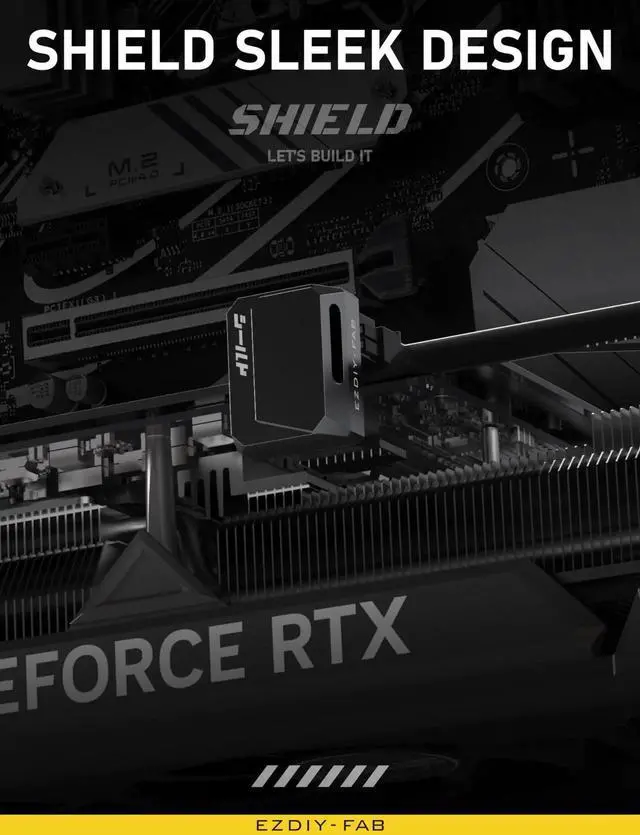 Alt view image 6 of 7 - JAENFONG PCIe 5.1 Adapter - 600W 12+4pin,16pin 12VHPWR GPU Power Connector,12V-2x6 GPU Adapter,90 Degree Right Angle - Compatible with RTX 3090Ti, 4070Ti, 4080, 4090 GPU -STD Type, Black, 1 Pack