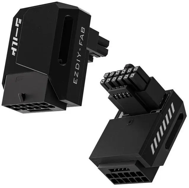 Main image of JAENFONG PCIe 5.1 Adapter - 600W 12+4pin,16pin 12VHPWR GPU Power Connector,12V-2x6 GPU Adapter,90 Degree Right Angle - Compatible with RTX 3090Ti, 4070Ti, 4080, 4090 GPU -STD Type, Black, 1 Pack