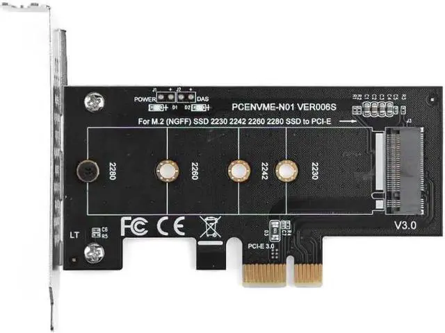 Alt view image 4 of 4 - JAENFONG  M.2 NVME Adapter M.2 SSD to PCIE 3.0 X1 Expansion Card Converter Riser Card M Key Connector for M2 NGFF NVMe SSD hard drive