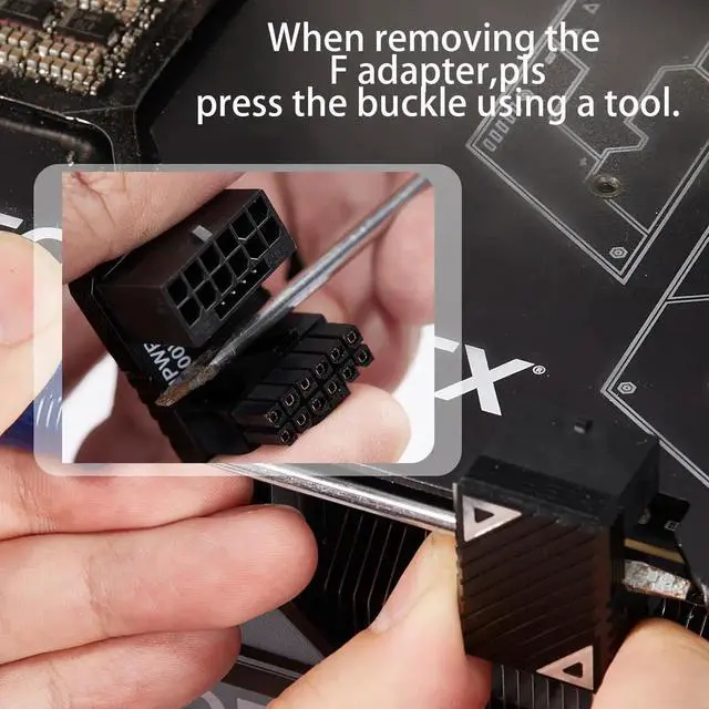 Alt view image 4 of 7 - JAENFONG 16 Pin GPU PCI-e 5.0 180 Degree Angled Connector, 12VHPWR Male to Female u Turn Adapter for Desktop Graphics Card Conncctor F, White