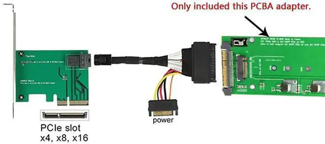 Alt view image 7 of 7 - JAENFONG  SFF-8639 NVME U.2 to NGFF M.2 M-Key PCIe SSD Adapter for Mainboard Replace Intel SSD 750 p3600 p3700