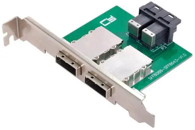 Main image of JAENFONG Mini SAS 2 SFF-8088 to 2 SFF-8643 HD Data Server Converter Adapter with Bracket