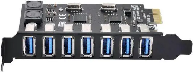 Alt view image 2 of 3 - JAENFONG  PCI-E to 7 Ports USB 3.0 HUB PCI Express Expansion Card Adapter 5Gbps for Motherboard