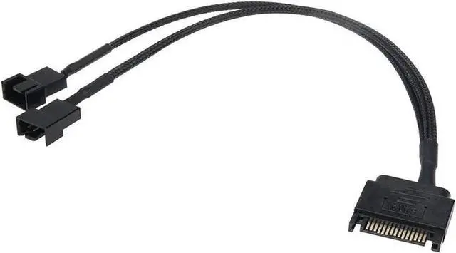 Alt view image 4 of 5 - JAENFONG SATA to 3 Pin 4 Pin Fan Sleeved Power Splitter Cable Adapter,15Pin SATA to 2 x TX3 / TX4 (PWM) 12V PC Case Fan Cooler Y Splitter Power Extension Cord - 10 Inch,Black