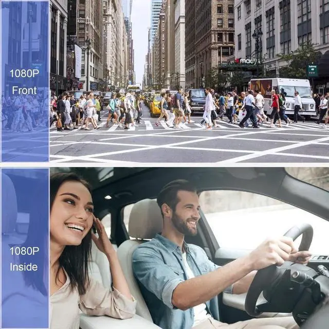 Alt view image 2 of 7 - JAENFONG Upgraded Dual Dash Cam, FHD 1080P Front and Interior Dual Dash Cameras IR Night Vision Dashcam for Car/ Taxi Loop-Recording, G-Sensor& Parking Mode