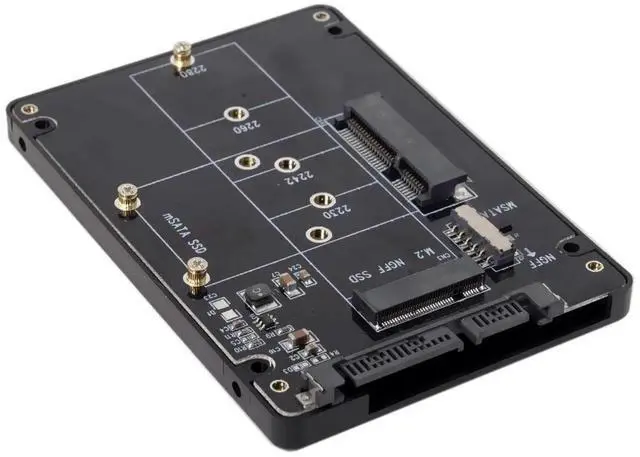 Alt view image 7 of 7 - JAENFONG  Combo M.2 NGFF B-Key & mSATA SSD to SATA 3.0 Adapter Converter Case Enclosure with Switch