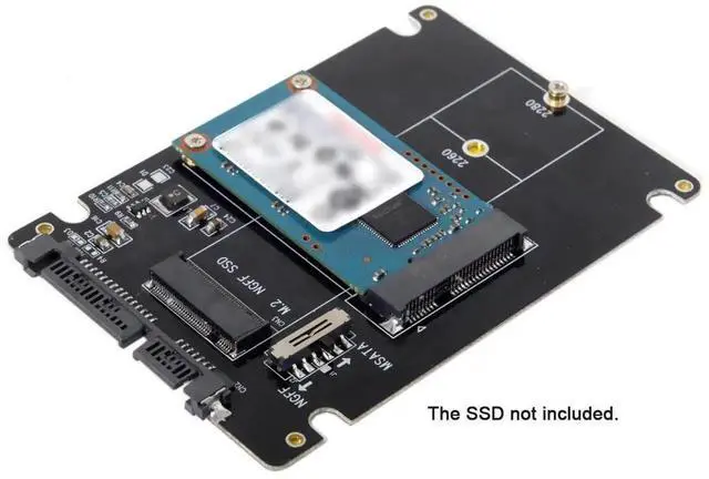 Alt view image 5 of 7 - JAENFONG  Combo M.2 NGFF B-Key & mSATA SSD to SATA 3.0 Adapter Converter Case Enclosure with Switch