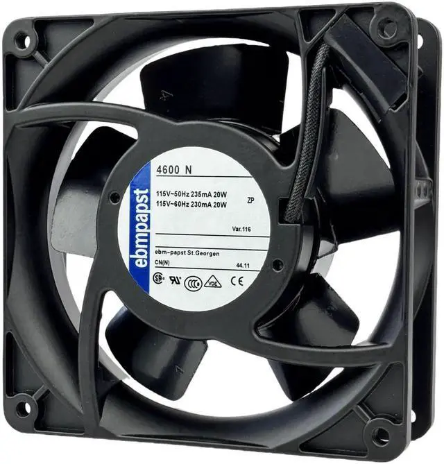 Main image of for ebmpapst 4600N Axial Fan115V 12038 Industrial Cooling Fan All-Metal Heat-Resistant Cooling Fan 4600N, 2-Pin 20W