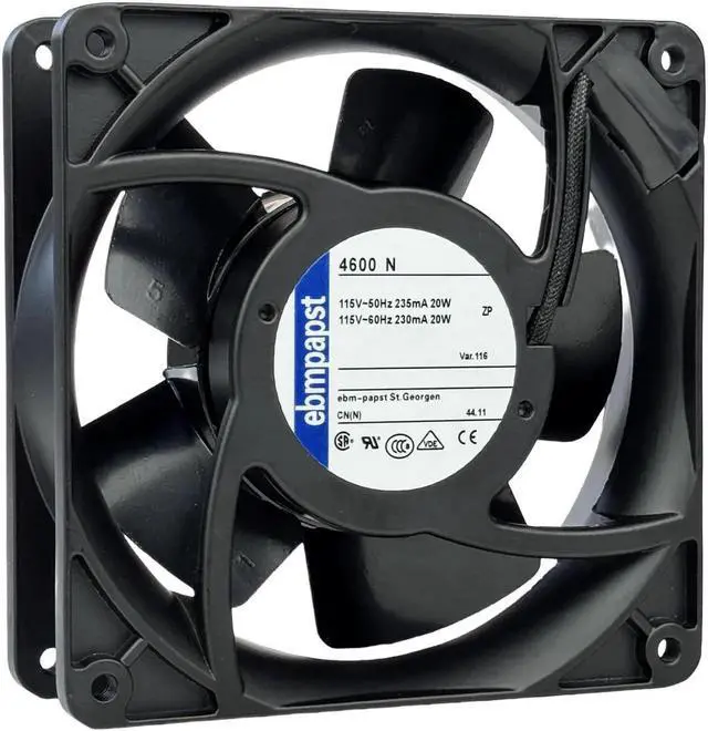 Alt view image 6 of 7 - for ebmpapst 4600N Axial Fan115V 12038 Industrial Cooling Fan All-Metal Heat-Resistant Cooling Fan 4600N, 2-Pin 20W