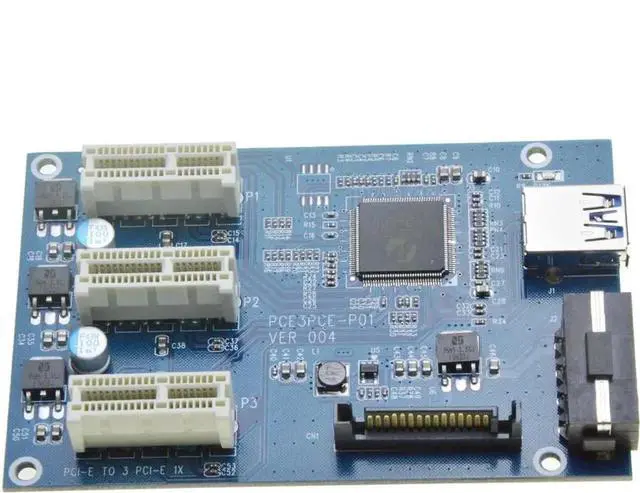 Alt view image 3 of 6 - JAENFONG  Mini PCIe 1 to 3 PCI express 1X slots Riser Card Expansion adapter Mini ATX Laptop to PCI-e Port Multiplier