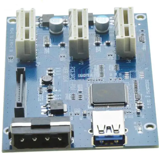 Alt view image 2 of 6 - JAENFONG  Mini PCIe 1 to 3 PCI express 1X slots Riser Card Expansion adapter Mini ATX Laptop to PCI-e Port Multiplier