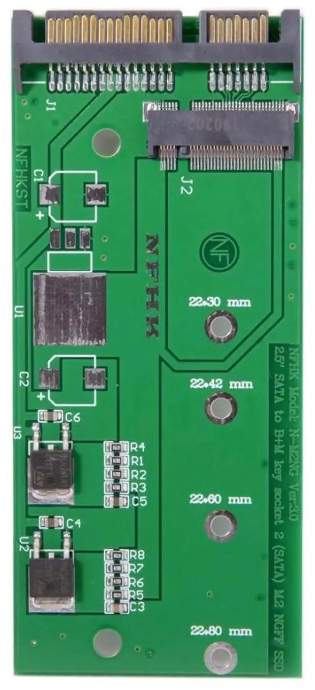 Alt view image 5 of 7 - JAENFONG M.2 NGFF B/M-Key SATA SSD to 2.5" SATA Hard Disk PCB Converter Adapter (Not Work NVEM SSD to SATA) with SATA to USB 3.0 Data Cable