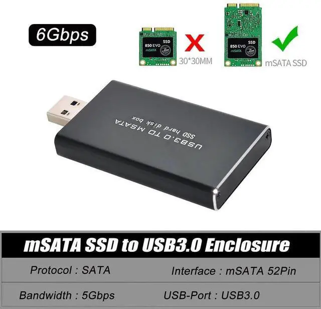Alt view image 5 of 7 - JAENFONG  Mini PCI-E mSATA to USB 3.0 External SSD PCBA Conveter Adapter Pen Driver Card with Case