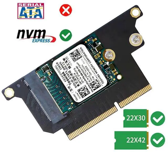 Alt view image 3 of 7 - JAENFONG M.2 NGFF M-Key NVME SSD Convert Card fit for Pro 2016 2017 13" A1708 A1707 A1706