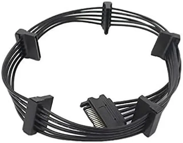 Alt view image 3 of 5 - JAENFONG 15 PIN Sata Power Splitter(2Packs) 15 Pin Sata to 5 Sata Power Splitter Adapter Cable- 21 Inches