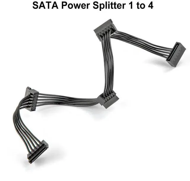 Alt view image 5 of 5 - JAENFONG SATA Power Splitter: 15 Pin to 4 SATA 4X Serial ATA Power Adapter Splitter Cable for HDD, SSD, Optical Drives - 40cm