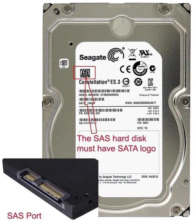 Alt view image 6 of 7 - JAENFONG SAS 29Pin SFF-8482 Male to 7Pin SATA Male Hard Disk Drive Raid Cable Adapter with 15Pin SATA Power Port 50cm