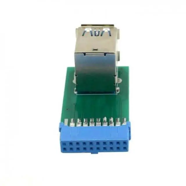 Alt view image 4 of 5 - JAENFONG  JSER Vertical Dual USB 3.0 A Type Female to Motherboard 19Pin 20Pin Box Header Slot Adapter PCBA