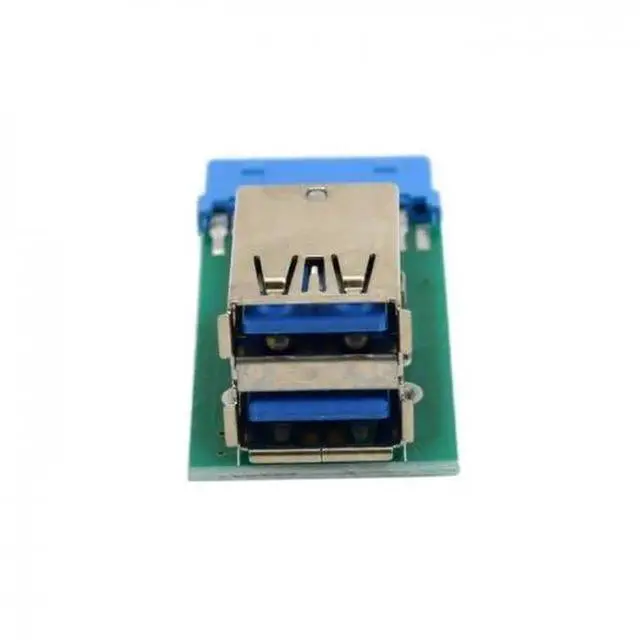 Alt view image 2 of 5 - JAENFONG  JSER Vertical Dual USB 3.0 A Type Female to Motherboard 19Pin 20Pin Box Header Slot Adapter PCBA