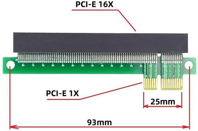 Alt view image 6 of 7 - JAENFONG  PCI-E Express 1x to 16x Male to Female Extender Converter Riser Card Adapter Extension for Graphics Card