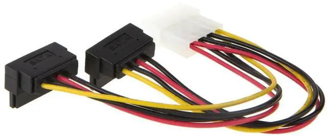Alt view image 2 of 5 - JAENFONG Molex to SATA, [2-Pack] 6-Inch Molex 4 Pin to 2 x SATA 15 Pin Down Angle Female Power Cable