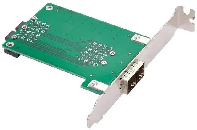 Alt view image 7 of 7 - JAENFONG Dual Ports Mini SAS HD SFF-8644 to Internal SAS HD SFF-8643 PCBA Female Adapter with Low Profile Bracket