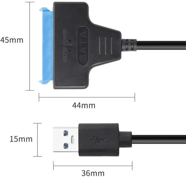 Alt view image 5 of 7 - JAENFONG USB 3.0 SATA III Hard Drive Adapter Cable SATA III Hard Drive External Converter Cable for 2.5 Inch SSD & HDD Data Transfer Support UASP