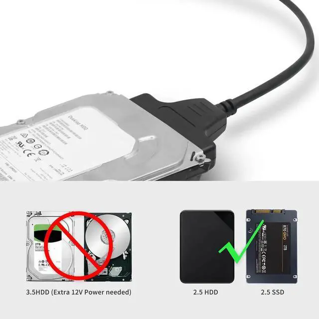 Alt view image 6 of 7 - JAENFONG USB 3.0 SATA III Hard Drive Adapter Cable SATA III Hard Drive External Converter Cable for 2.5 Inch SSD & HDD Data Transfer Support UASP