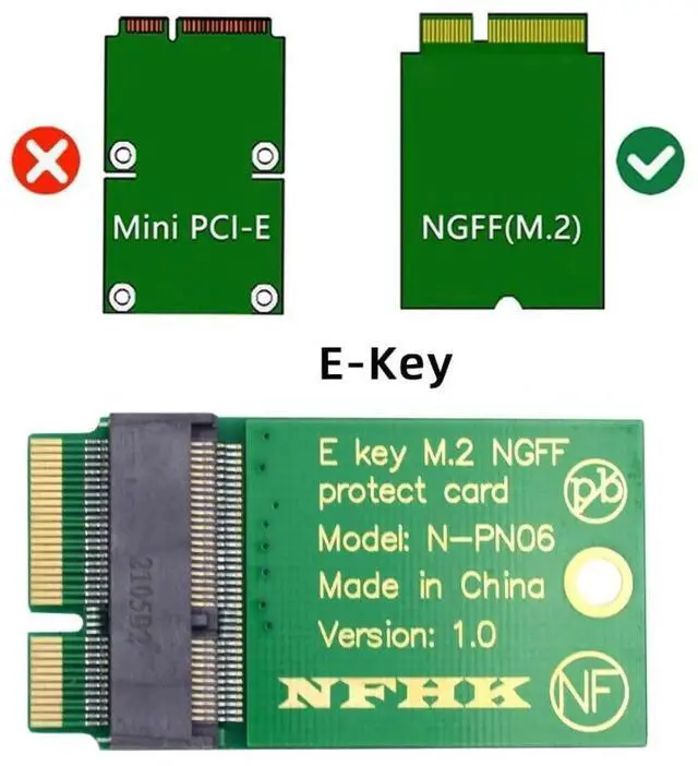 Alt view image 5 of 7 - JAENFONG M.2 22x30mm to 22x42mm NGFF E-Key A+E Key Wireless Card Upgrade Extension Protect Card Adapter