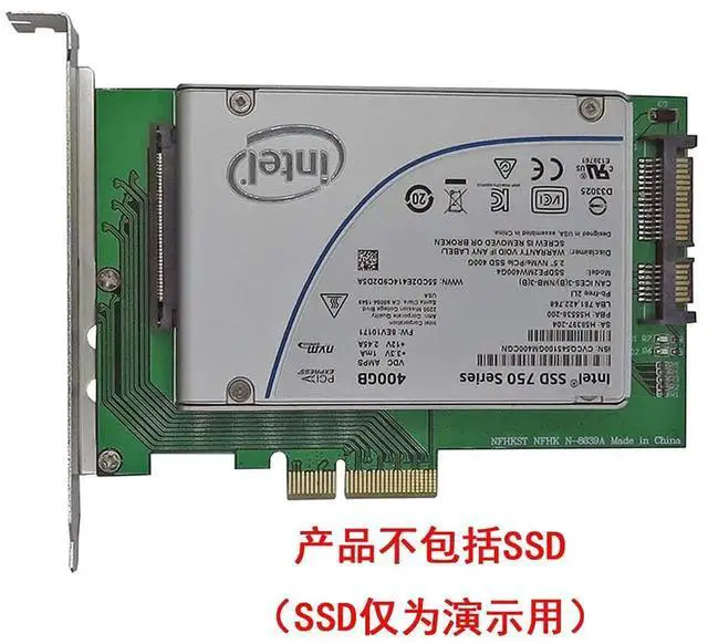 Alt view image 4 of 7 - JAENFONG PCI-E 3.0 x4 Lane to U.2 U2 Kit SFF-8639 Host Adapter for Intel Motherboard & 750 NVMe PCIe SSD