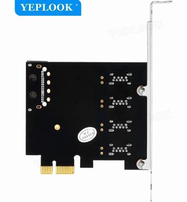 Alt view image 5 of 5 - PCI-E 2 Port USB3.0 Expansion Card High Speed 5Gbps Adapter Card PCIe USB3.0 Converter 4A Self-powered VIA Chipset with Bracket