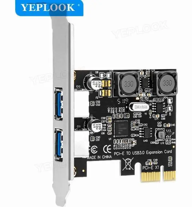 Alt view image 4 of 5 - PCI-E 2 Port USB3.0 Expansion Card High Speed 5Gbps Adapter Card PCIe USB3.0 Converter 4A Self-powered VIA Chipset with Bracket