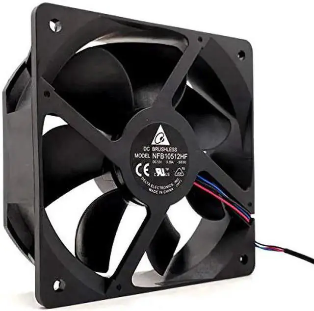Alt view image 3 of 6 - JAENFONG  NFB10512HF Delta 12V 105mm Fan, 12V 0.39A 10532 3-Wire Projector Cooling Fan