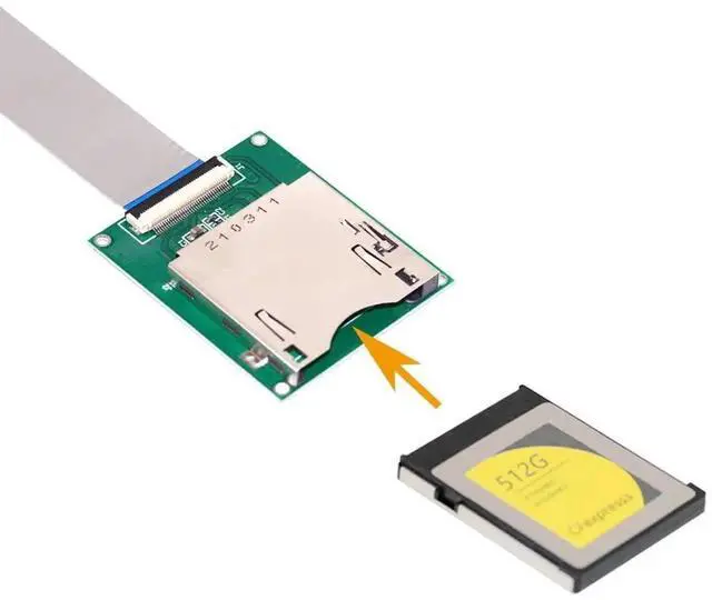 Alt view image 2 of 7 - JAENFONG  USB 3.1 Gen 2 10Gbps CF Express Type B Memory Card Reader to M.2 NVME PCB Converter Adapter with 20cm Flat Cable