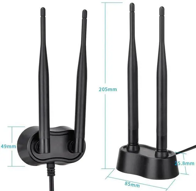 Alt view image 2 of 6 - 6.0dBi Omnidirectional Dual Band WiFi Antenna RP-SMA Male for Wireless Network Router Hotspots, PCI PCIe WiFi Cards